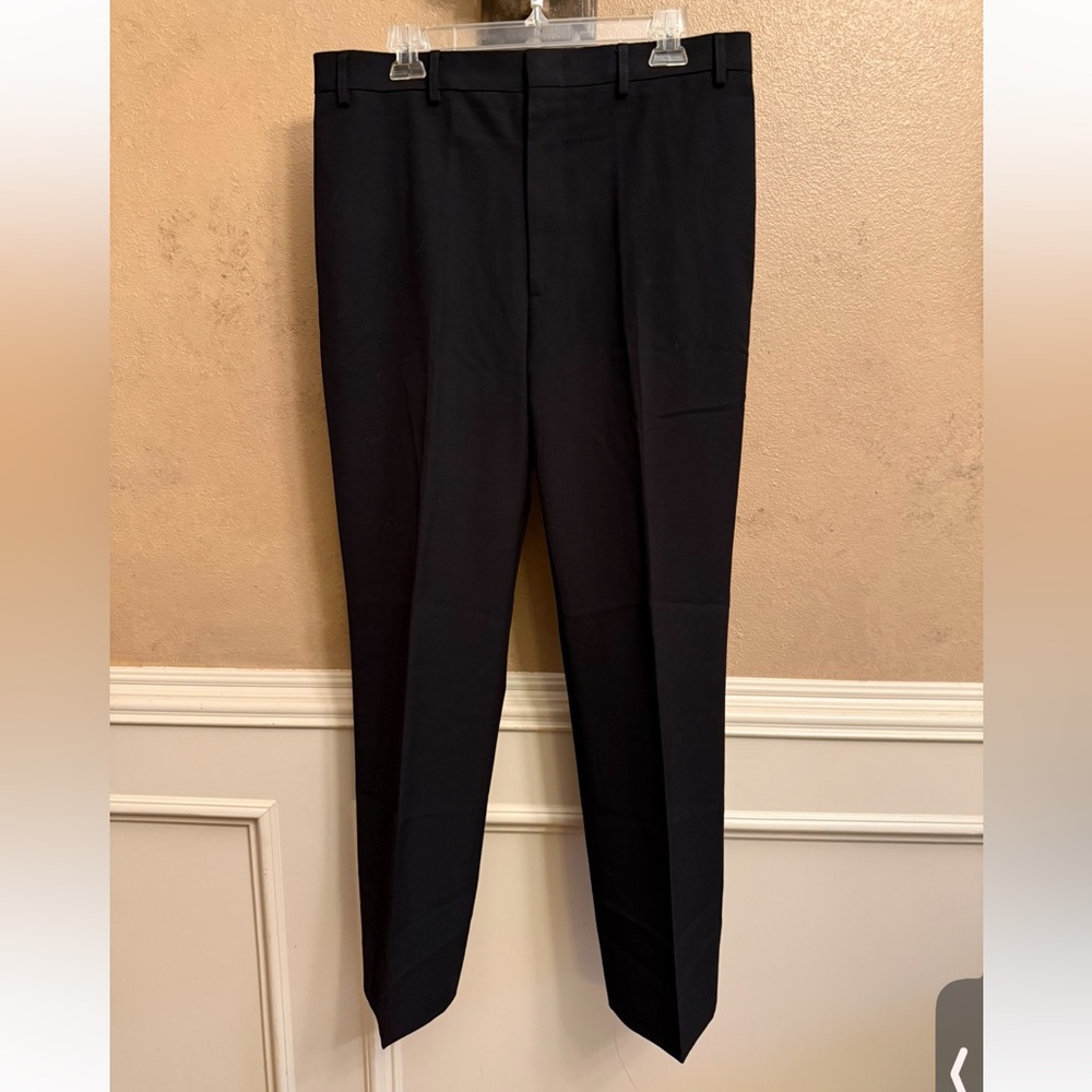 Black Straight-Leg Dress Pants
